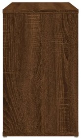 Mobiletto laterale rovere marrone 60x30x50 cm legno multistrato