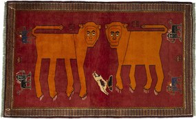 Gabbeh Tappeto 130 x 200 Rosso (Iran) Annodato A Mano