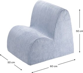 Poltrona per bambini blu con rivestimento in velluto a coste Cloud – Wigiwama