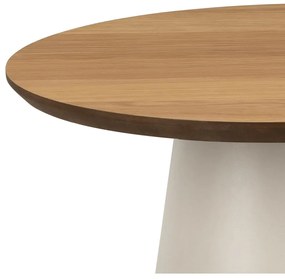 Tavolino rotondo con piano effetto rovere color crema e naturale ø 45 cm Soli - Actona