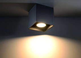 Plafoniera da Soffitto in Alluminio QUAD 1 GU10 Nera da Interno