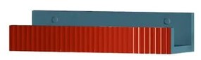 Mensola per bagno Niwa L 40 cm laccato opaco blu pacifico con vetro paprika