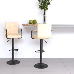 Sgabelli Da Bar 2 Pz Crema İn Velluto /