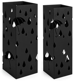 Set di 2 portaombrelli DRIZZLE nero pioggia