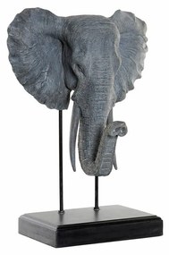 Statua Decorativa DKD Home Decor Elefant Nero Grigio Metallo Resina (40 x 28 x 56 cm)