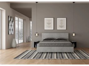 Letto Demas con rete testata dritta cemento