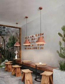 Sospensione in metallo terracotta opaco iconic 1 luce attacco e27 d...