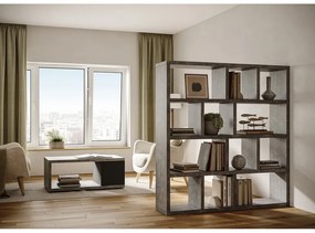 Libreria grigia effetto cemento 150x159 cm Berlin - TemaHome