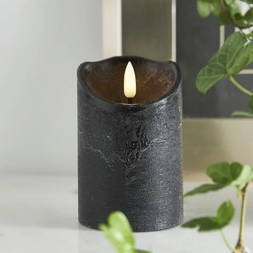 Candela LED in cera nera, altezza 12,5 cm Flamme Rustic - Star Trading