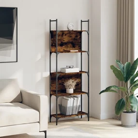 Libreria 5ripiani rovere fumo 60,5x24x166,5cm legno multistrato