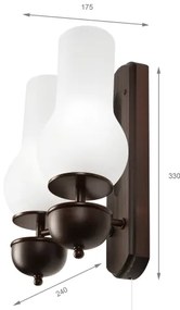 Brilagi - LED Applique COTTAGE 2xE14/40W/230V faggio/bianco