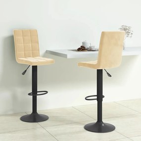 Sgabelli Da Bar 2 Pz Crema İn Velluto /