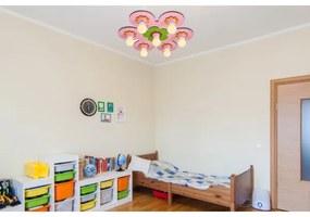 Plafoniera per bambini LUCCA 7xE27/24W/230V rosa