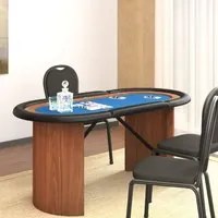 Tavolo da Poker 10 Giocatori Blu 160x80x75 cm cod mxl 65396