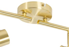 Faretto da soffitto dorato con vetro 4 luci orientabili - Laura