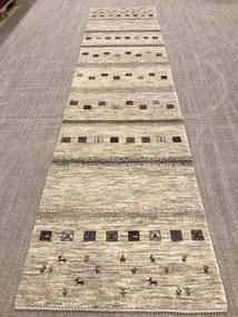 Loribaft Tappeto 80x350 Beige (Iran) Annodato A Mano