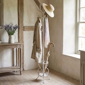 appendiabiti da terra con portaombrelli stile provenzale in ferro verniciato cm 35 x 183 h