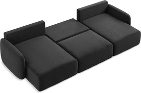 Divano angolare nero allungabile/con contenitore Kalena – Makamii