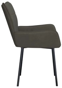 Sedie da pranzo 2 pz grigio scuro in velluto