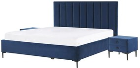 Set completo di 3 pezzi per camera da letto blu 160 x 200 cm SEZANNE Beliani