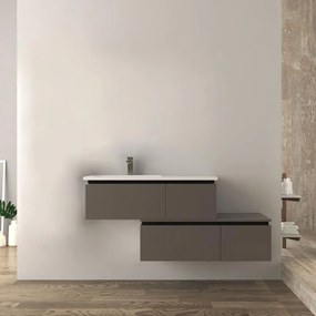 Mobile bagno 140 cm sospeso grigio talpa Slide