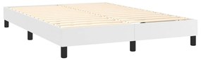 Giroletto Molle con Materasso e LED Bianco 140x190cm Similpelle