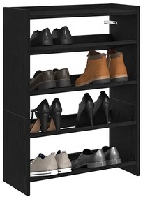 Scarpiera Nera 60x25x81 Cm İn Legno Multistrato /