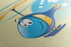 Quadro su tela – Elicottero tra le nuvole