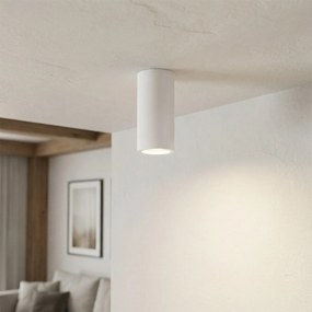 Plafoniera LED Ø70 x 140mm GU10 in Gesso Pitturabile Cilindrica