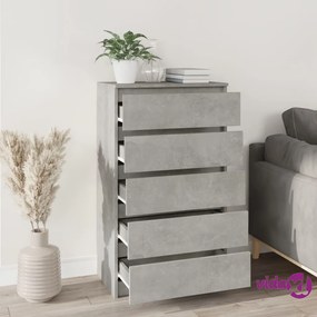 vidaXL Cassettiera Grigio Cemento 60x36x103 cm in Legno Multistrato