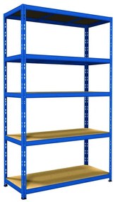 Scaffale in kit 5 ripiani Pokerino L 120 x P 50 x H 200 cm blu 5010, portata per ripiano 300 kg