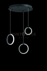 Sospensione 3 luci pinta nero led 3000k 1470lm 25w dimmerabile senz...