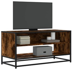 Mobile Tv Rovere Fumo 91x40x46 Cm Legno Multistrato E Metallo /