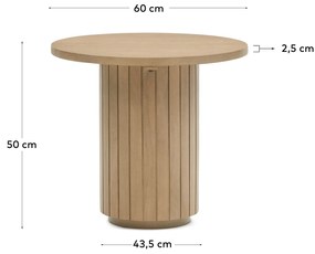 Kave Home - Tavolino rotondo Licia in legno massello di mango Ã˜ 60 cm