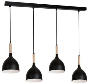 Lampadario a sospensione con filo NOAK WOOD 4xE27/60W/230V