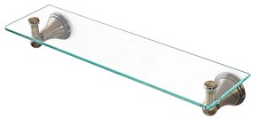 Mensola in vetro 45 cm supporti con finitura bronzo Iris Kit di fissaggio incluso