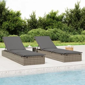 Lettini Prendisole 2pz Con Tavolino Grigio İn Polyrattan /