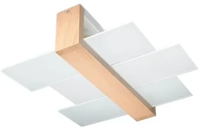 Plafoniera da Soffitto Legno Naturale 2xE27 FENIKS 2 da Interno Colore del corpo Legno