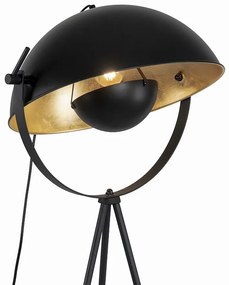 Lampada da terra nera con oro 42 cm treppiede regolabile - Magnax