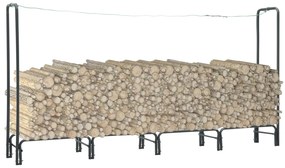 Rastrelliera Per Legna Da Ardere Antracite 240x35x120cm Acciaio /