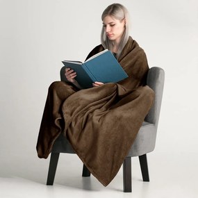 Coperta in microfibra marrone, 150 x 200 cm Mic - DecoKing