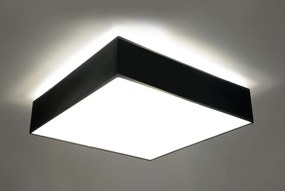 Plafoniera Quadrata da Soffitto in PVC 3xE27 HORUS 45 Nera da interno