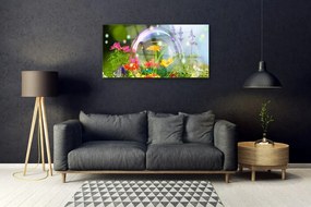 Quadro in vetro Fiori Pianta naturale 100x50 cm