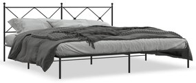 Giroletto Con Testiera İn Metallo Nero 200x200 Cm /