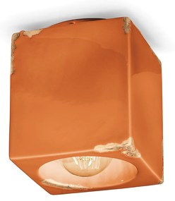 Plafoniera Vintage Ceramica Arancio 1 Luce E27