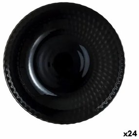 Piatto Fondo Luminarc Pampille Noir Nero Vetro 20 cm (24 Unità)