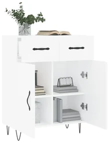 Credenza bianca 69,5x34x90 cm in legno multistrato