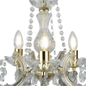 Lampadario Classico Marie Therese Acciaio Adjustable Cristallo 5 Luci E14