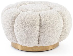 Pouf FLOREL in tessuto effetto bouclé naturale