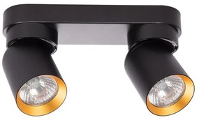 Faretto ANDY 2xGU10/8W/230V nero/oro